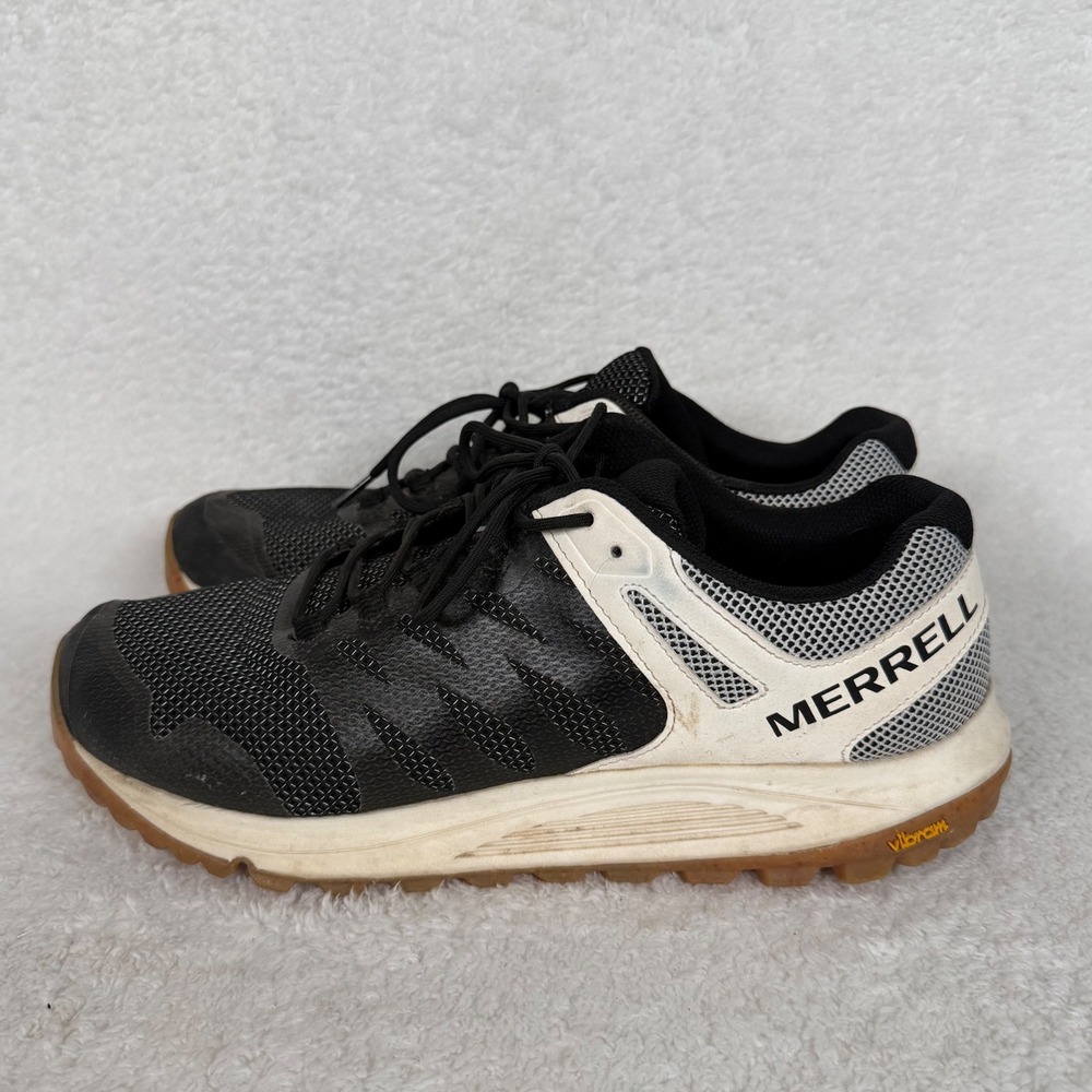 Merrell Nova 2 Trail Running Shoes Mens Size 12 Black White Vibram J067017